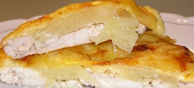 Piščančja prsa z ananasom v peči