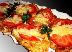 kotleciki z kurczaka zapiekane z serem i pomidorami