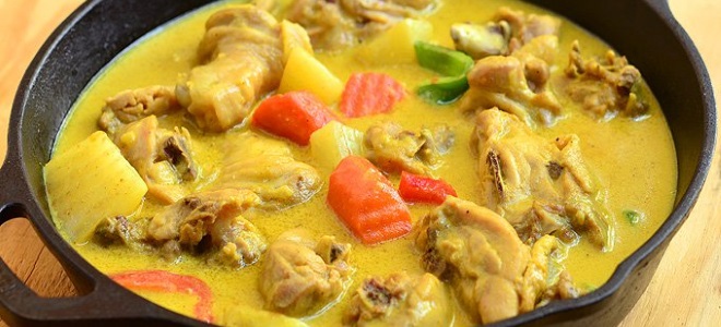 Kurczak curry i śmietana
