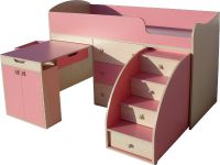 Dětská přestavitelná postel se skříňkou1