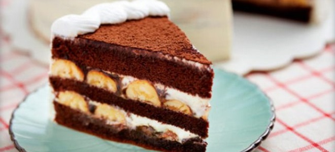 шоколадова бананова торта
