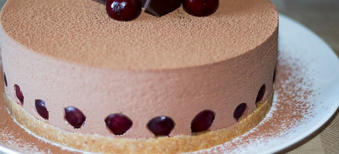 cherry-čokoládový dort bez pečení