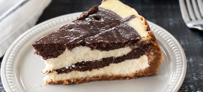 Vanilkový čokoládový tvarohový koláč