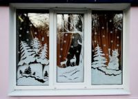 Коледна украса на прозорци14