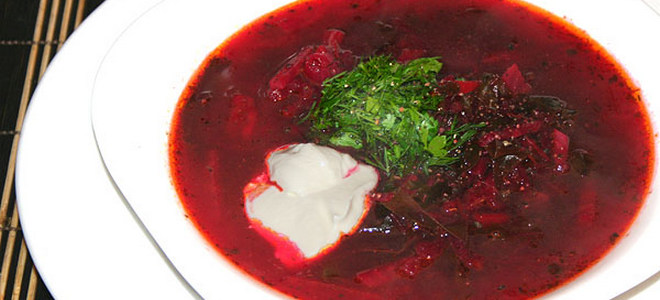 jak vařit polévku z červené řepy s masem bez zelí