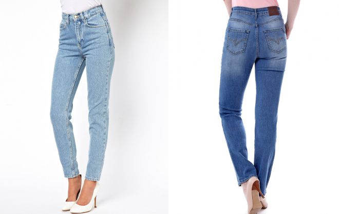 женские классические джинсы с высокой посадкой