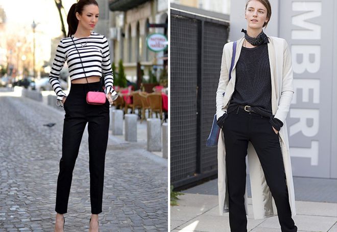 модные комбинации с классическими брюками