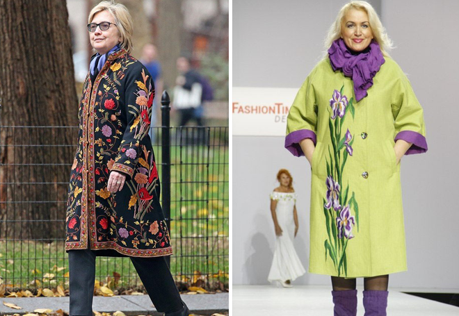 яркие модели пальто для полных женщин