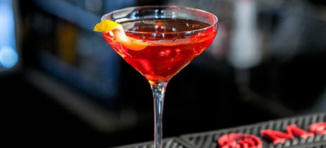 Rum in Martini Cocktail