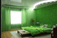 zelená tapeta pro ložnici 1