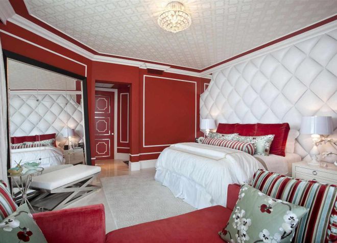 спальня в красном цвете