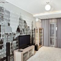 Kombinace tapety v obývacím pokoji9