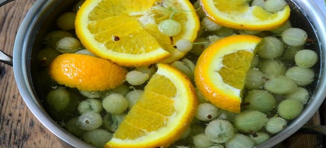 Kompot z agrestu z pomarańczą na zimę