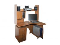 Komputerowe biurko narożne z dodatkami i szafkami 7