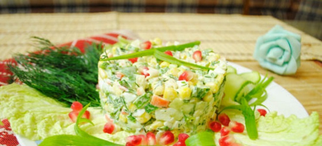 Krabový salát - recept bez rýže a okurek