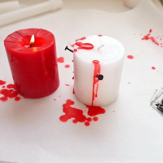 krvavé svíčky pro halloween