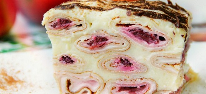 Cream Cheese Palačinkový dort - recept