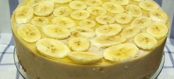 tvarohový banánový dort