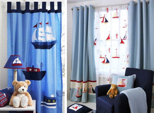 шторы в морском стиле для мальчика