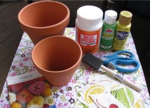 decoupage flower pots1