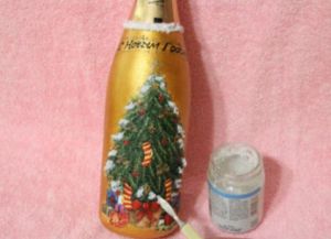 Decoupage vánoční lahve35