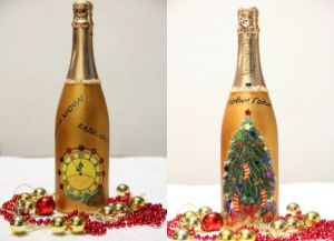 Декупаж на новогодишните бутилки38