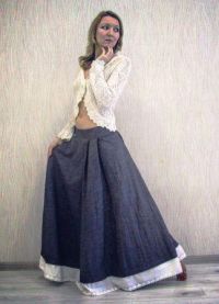 džínová sukně s krajkou 5
