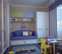 7. Дизайн на едностаен апартамент с детска стая