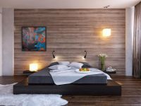 4. Дизајн спаваће собе са дрвеним зидом