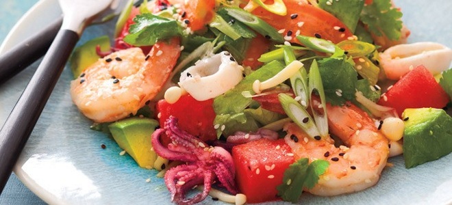 recept na mořské plody salátu