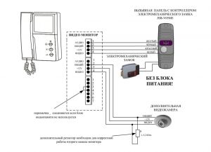 Фигура 1 - Схема на свързване на домофон с електрическа ключалка