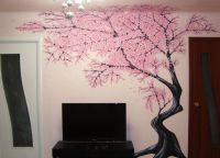 Сакура дрво црта на зиду -1