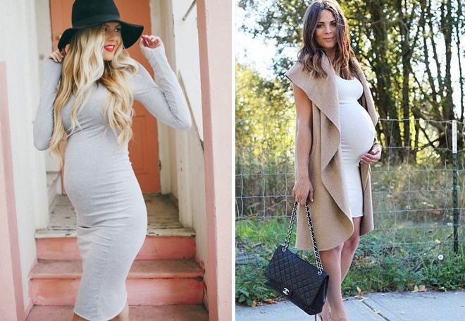 Трикотажные платья для беременных