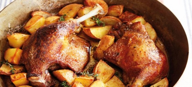 патица пиле във фурна с картофи рецепта