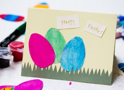 Великденска картичка DIY с деца 5