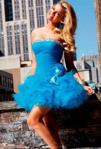 Синя вечерна рокля 5