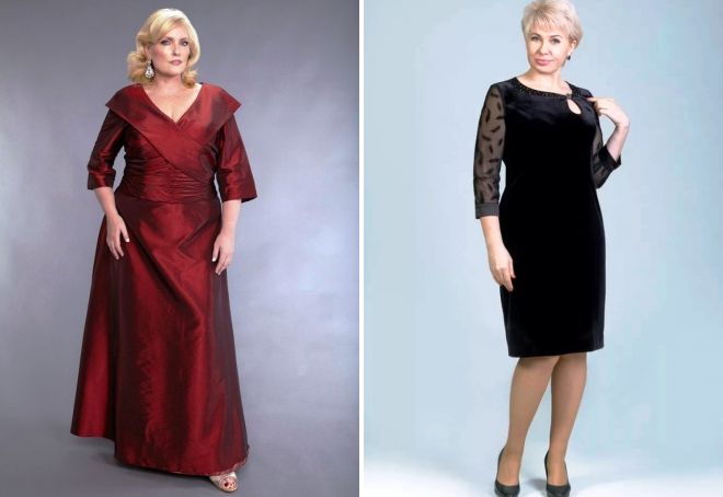 večerne obleke za debele ženske 50 let