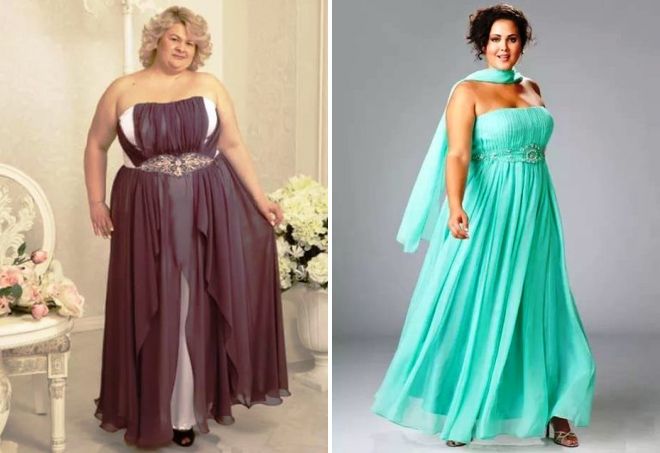 stylové večerní šaty pro obézní ženy