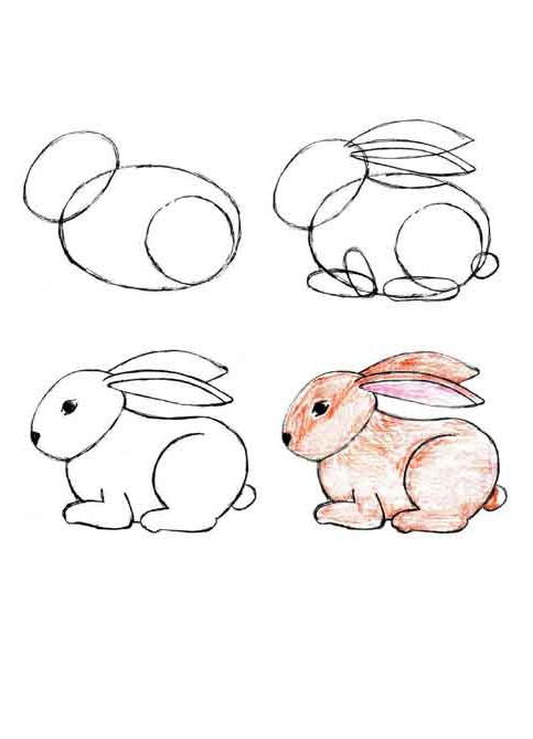 рисунки на зайци за деца