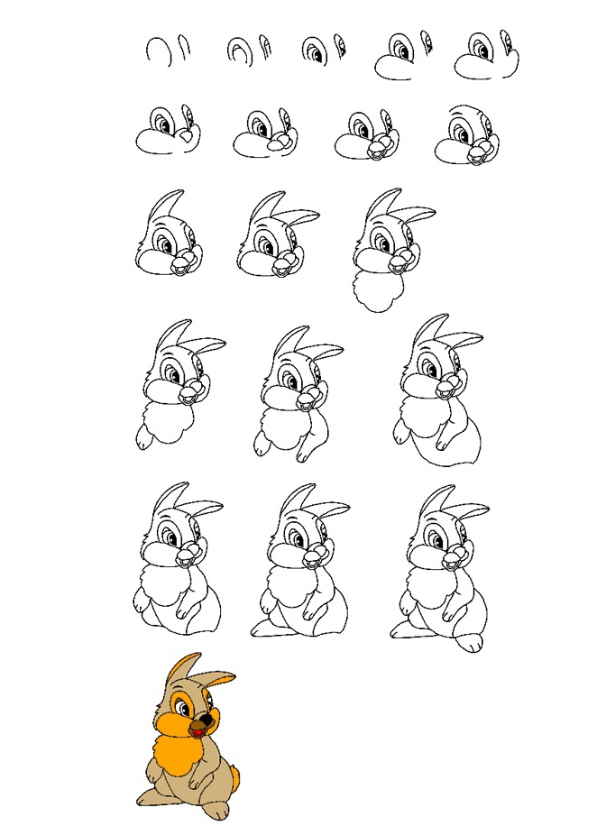 2 рисуване на заек за деца