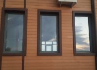 Okna w oknach na fasadzie domu 13