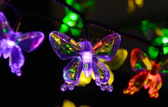 Светильник бабочка на солнечных батареях