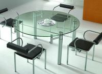 Трапезарна маса със стъклен плот -2
