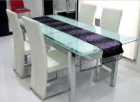Кухненска маса със стъклен плот -1