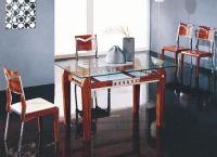Kuhinjska miza s steklenim vrhom -3