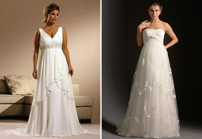 bílé svatební šaty v řeckém stylu