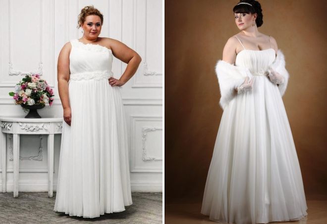 сватбени рокли в гръцки стил за пълен
