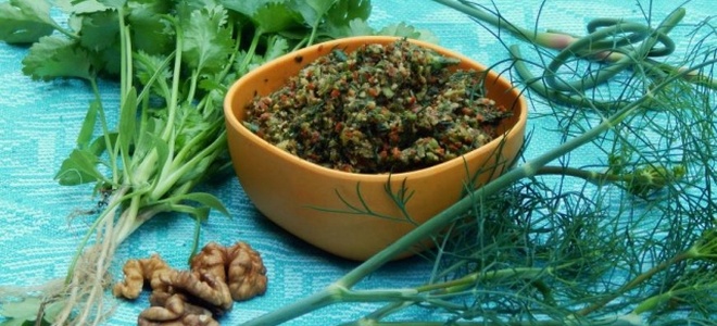 recept zelenog Adzhika s orasima