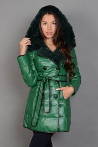 Зелена јакна с крзном 1