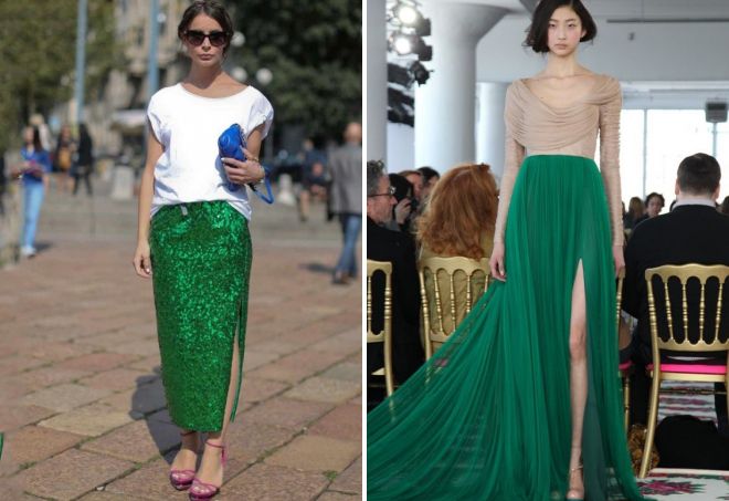 дуга зелена сукња